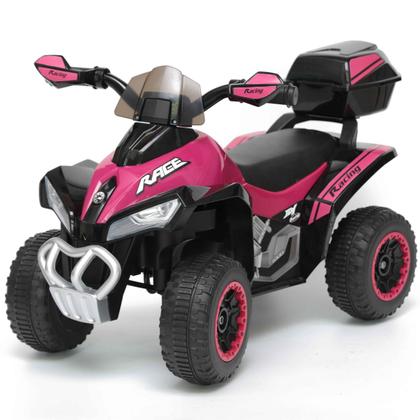 Imagem de Mini Moto Quadriculo Elétrico Menina Menino Infantil 6v 4x4 Rosa Com Detalhes Preto - Importway