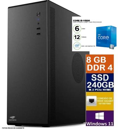 Imagem de Mini Pc slim Intel Core I5 10500 10ª geração ram 8gb ddr4 ssd 480gb NVME WIN11 PRO 64