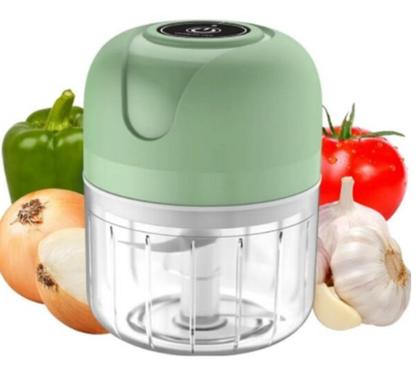 Imagem de Mini Processador Elétrico de Alimentos Portátil com 3 lâminas de aço inox USB 250 ml Bivolt