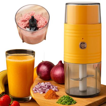 Imagem de Mini Processador Moedor Elétrico Recarregável Triturador De Alho Sem Fio USB 2 Em 1