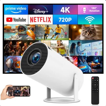 Imagem de Mini Projetor Portátil 4k Android Full Hd Smart Wifi Cinema sistema inteligente