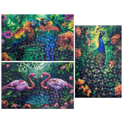 Imagem de Mini quebra-cabeças HENGCHI, 150 peças, 6 x 4 polegadas, pacote com 3 animais