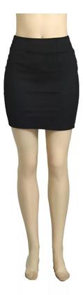 Imagem de Mini Saia Básica Em Strech Cintura Alta Preta Tam: M