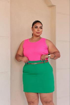 Imagem de Mini Saia Plus Size Alfaiataria Social Tamanhos Especiais