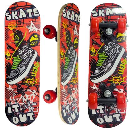 Imagem de Mini Skate De Madeira Resistente Infantil Completo Montado Até 30 Kg Leve Rodas Macias 