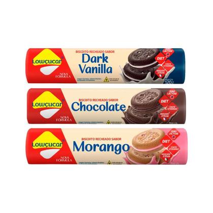 Imagem de Mix 3 biscoitos recheado diet zero lactose 120g lowçucar