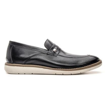 Imagem de Mocassim Masculino Couro Legitimo Oxford Esporte Fino Qualidade Loafer 5307 Preto
