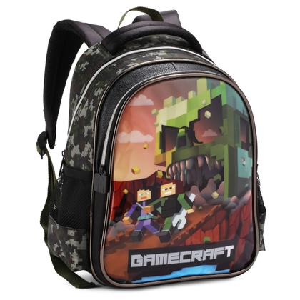 Imagem de Mochila Costas Grande Escolar Infantil Menino Gamer Minecraft