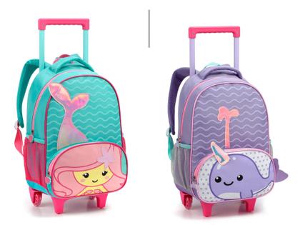 Imagem de Mochila Escolar 16'' Com Rodinha Sereia Zoop Mochila Com Carrinho Infantil Menina