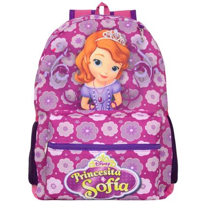 Imagem de Mochila Escolar de Costa Infantil Princesa Sofia Roxa Aula