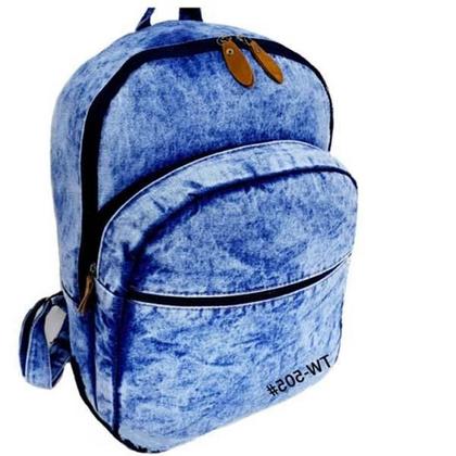 Imagem de Mochila Escolar Super Atual Em Estilo Jeans Despojado Tw505