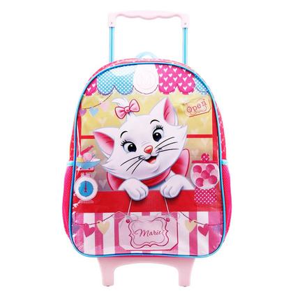 Imagem de Mochila Infantil Gata Marie Gatinha Escolar Reforçada Tam G Rodinhas