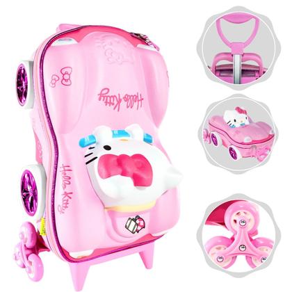 Imagem de Mochila Mala escolar infantil de 3 rodinhas e Relevo 3D