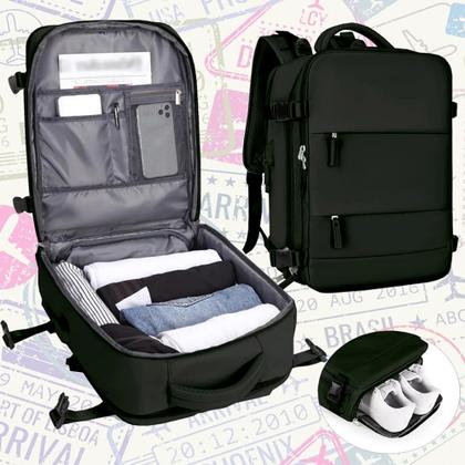 Imagem de Mochila Notebook Mala Bordo Viagem 180 Graus Trabalho Executiva Reforçada Masculina e Feminina