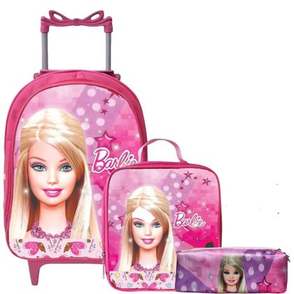 Imagem de Mochila Rodinha Infantil Menina Escolar + Lancheira Térmica +estojo Box