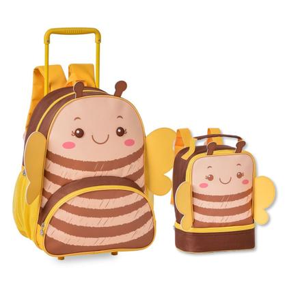 Imagem de Mochila Rodinhas com Lancheira Escolar Infantil Meninas