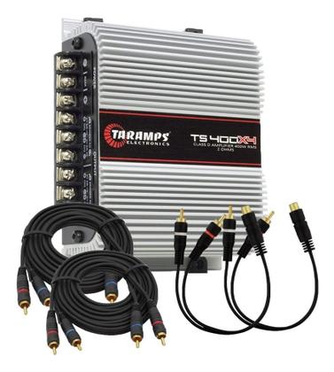 Imagem de Modulo Amplificador Taramps Ts400x4 TS 400  2 Cabo Rca 5m  2 Cabo Y