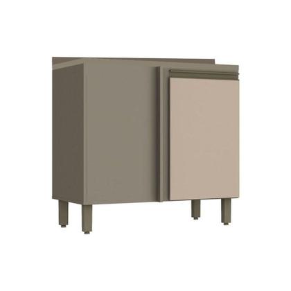 Imagem de Módulo Cozinha Henn Connect Balcão Canto Reto 1 Porta c/Tampo Duna/Cristal