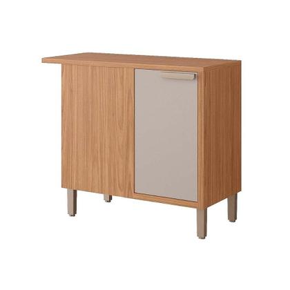 Imagem de Módulo Cozinha MGM Eloise Balcão c/ Tampo Nicho de Canto c/ 1 Porta 92cm Freijo/Off White-MGM