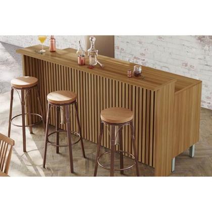 Imagem de Módulo Cozinha Nesher Princesa c/ 2 Portas e 3 Gavetas 200cm Freijo/Grafite-Nesher