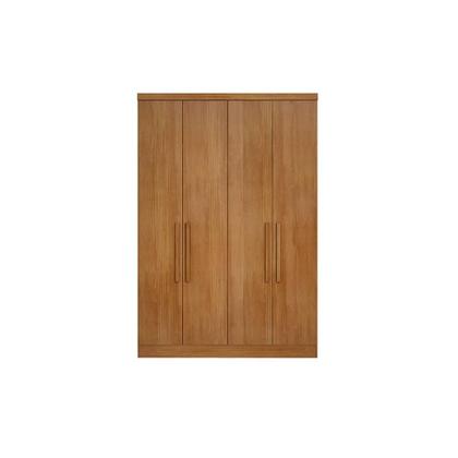 Imagem de Módulo de Quarto Casal Guarda Roupa Rizon c/ 4 Portas e 3 Gavetas Freijó Cumaru - Novo Horizonte