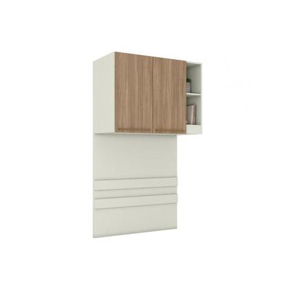 Imagem de Módulo de Quarto Solteiro Armário Ponte Aéreo MC12 Seletto c/ 2 Portas e 2 Nichos Areia/Jequitibá - Henn