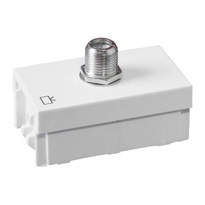 Imagem de Modulo Ilumi Slim Tomada Conector Para Fio Coaxial Branco - 8163