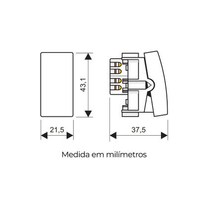 Imagem de Módulo Interruptor Bipolar Paralelo Fame Habitat Black 16A Preto