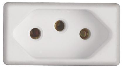 Imagem de Módulo para Tomada 2P+T Tramontina IzyFlat 20 A 250 V Branco