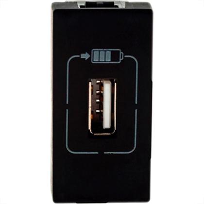Imagem de Modulo Pial Plus+ Preto 1Tomada  Usb 1100Ma88Pt