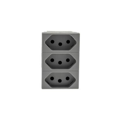 Imagem de Módulo Tomada 2P+T 10A Cinza Tríplex Pial Plus+ 615043CZ+