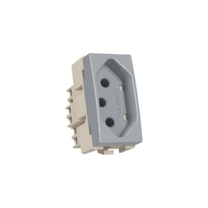 Imagem de Módulo Tomada MarGirius Sleek Colors 2P+T 10A Cinza