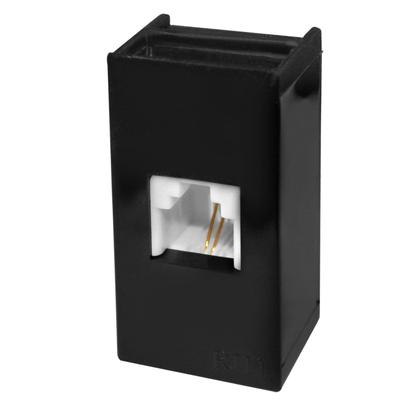 Imagem de Módulo Tomada Telefone RJ11 2 Fios Linha Slim Preta Ilumi - 81614