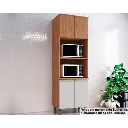 Imagem de Módulos de Cozinha Henn Requinte Paneleiro Requinte Torre Quente c/ 4 Portas e 2 Nichos p/ Forno 71cm Nature/Nature-Areia-Henn