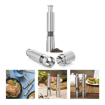 Imagem de Moedor Gourmet Inox Para Pimenta Sal Grosso Temperos Prático