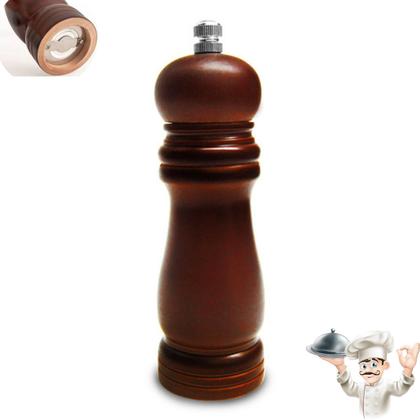 Imagem de Moedor Manual Pimenta Sal Grãos Tempero Condimento Madeira