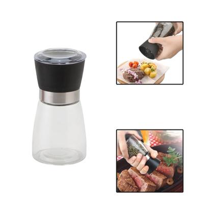 Imagem de Moedor Sal Pimenta Temperos Especiarias Manual Vidro Inox