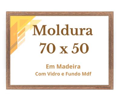 Imagem de MOLDURA 70x50 COM VIDRO E FUNDO MDF PARA FOTO IMAGEM 50x70 OU QUEBRA CABEÇA