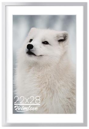 Imagem de Molduras de pôster prateadas Heimlove 22x28, molduras grandes de 22x28 para parede, molduras de parede versáteis com tapete para fotos de 16x24 para casa, quarto, escritório, gancho de parede incluído  conjunto de 1