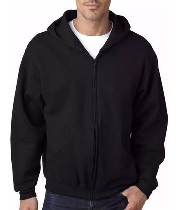 Imagem de Moletom Aberto Com Ziper Liso Capuz Bolso Blusa Frio Moleton