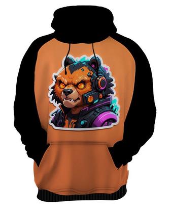Imagem de Moletom Casaco Blusa Animais Cyberpunk Urso Marrom HD 2