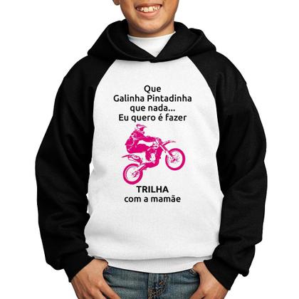 Imagem de Moletom Infantil Trilha com a mamãe (moto rosa) - Foca na Moda