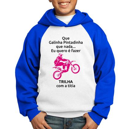 Imagem de Moletom Infantil Trilha com a titia (moto rosa) - Foca na Moda