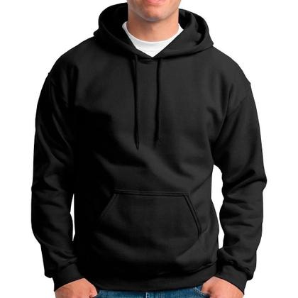 Moletom Masculino Blusa Casaco Capuz Careca Liso Preto GG