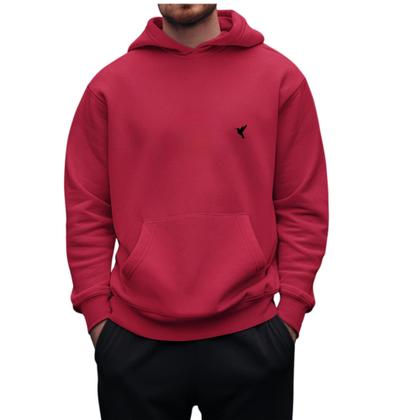 Imagem de Moletom Masculino Flanelado Blusa De Frio Com Capuz Estampa Neutra