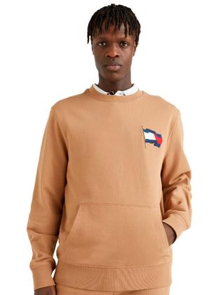Imagem de Moletom Tommy Hilfiger Masculino Motion Flag Taped Cáqui