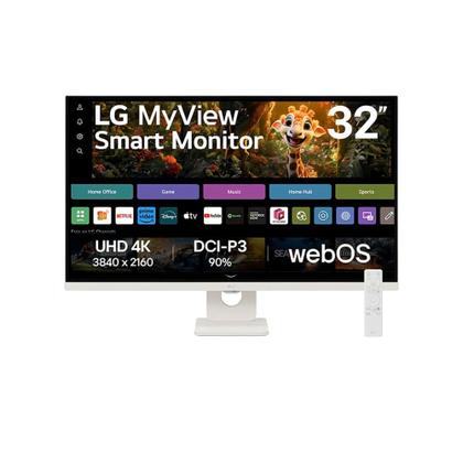 Imagem de Monitor Smart LG MyView 32", 4K, IPS, WebOs, ThinQ, Apple AirPlay, Som Integrado - 32SR73U-W