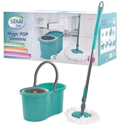 Imagem de Mop Esfregão Centrifuga Cesto 10 Lts Cabo Extensível Giratóri Mop Rodo Magico  Geral - Hannover Home