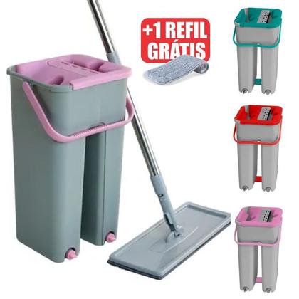 Imagem de Mop Flat Multiuso Wash Slim Vertical + 1 Refil Extra