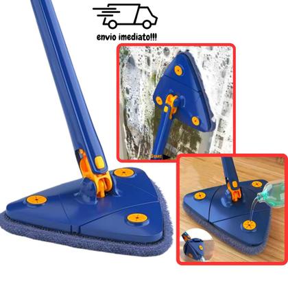 Imagem de Mop Triangular Giratório Esfregão Ajustável Rodo Limpador Pisos E Vidros